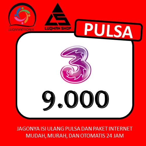 Pulsa TRI - Pulsa Three Rp 9.000