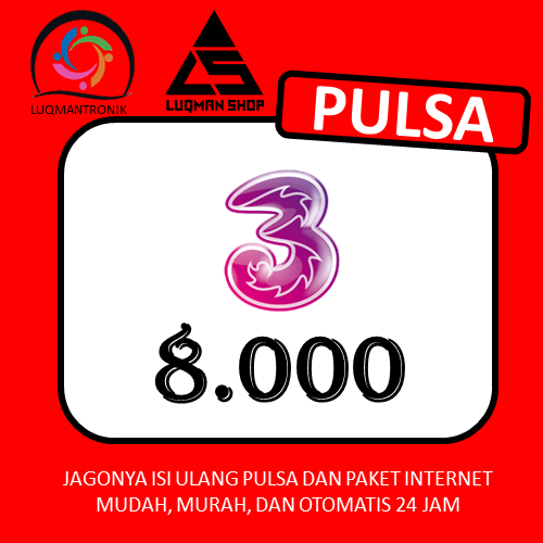 Pulsa TRI - Pulsa Three Rp 8.000